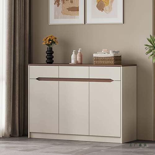 靠EN实木阳台储物柜防晒置物柜墙一体物收杂纳F柜79519子飘窗矮柜