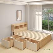 物定小户型单人床985榻榻米排飘骨架床架带全拉大抽屉制储床窗拼