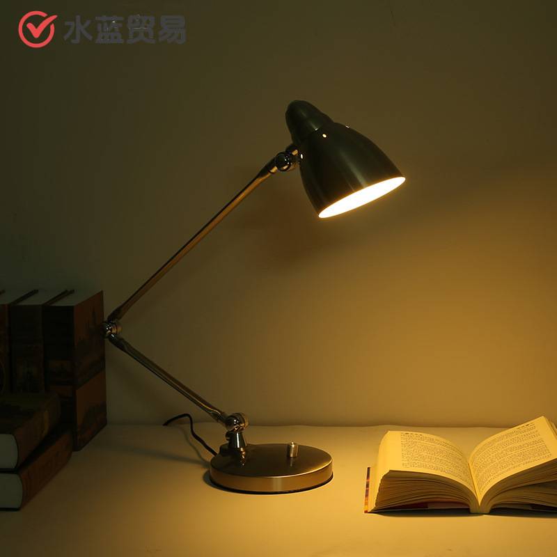 现代简约长臂折叠led护眼台灯书桌学生宿舍卧室床头折叠阅读灯具