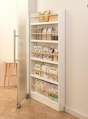 纳柜上儿童窄缝DWW隙一体门多层实木壁挂墙后柜书架收置物架靠墙