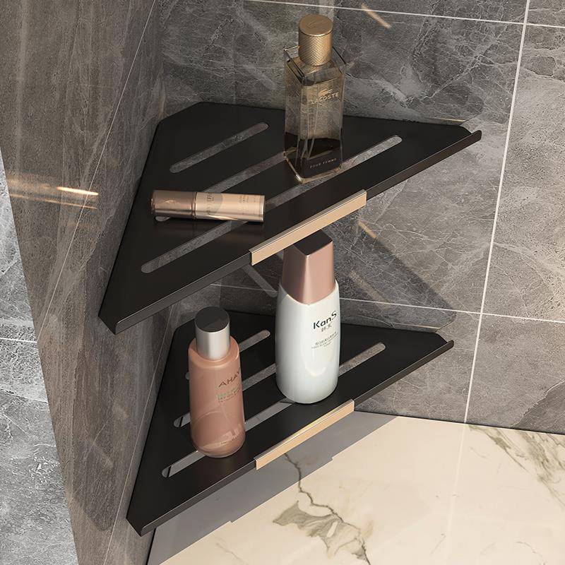 室置物免架手打孔卫生间厕所NGR洗间淋浴房洗澡间墙角三角收纳浴