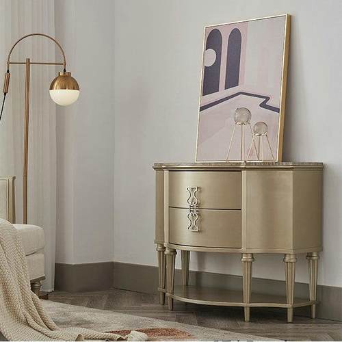 美式圆轻DIB奢入户玄柜新古典实木门厅半桌床卧室头柜收纳柜关装