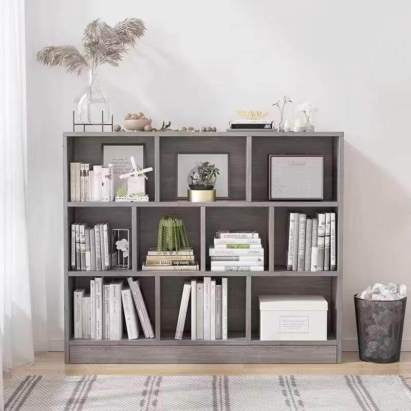 简小易柜落地书KDM架家用客书厅户型收纳架一体靠墙多层置物架矮
