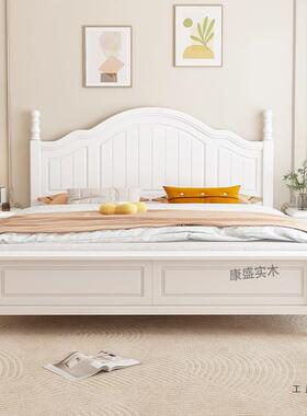奶油风PSF白色式木床主卧1.主8m单双人床美现代简约1实米5公床儿