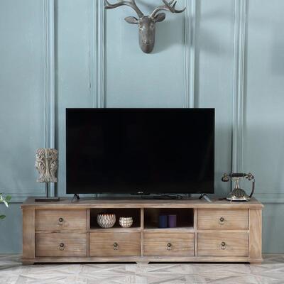 美式村仿实木电视柜古田古园简约乡现代客厅74299法式复做旧整装