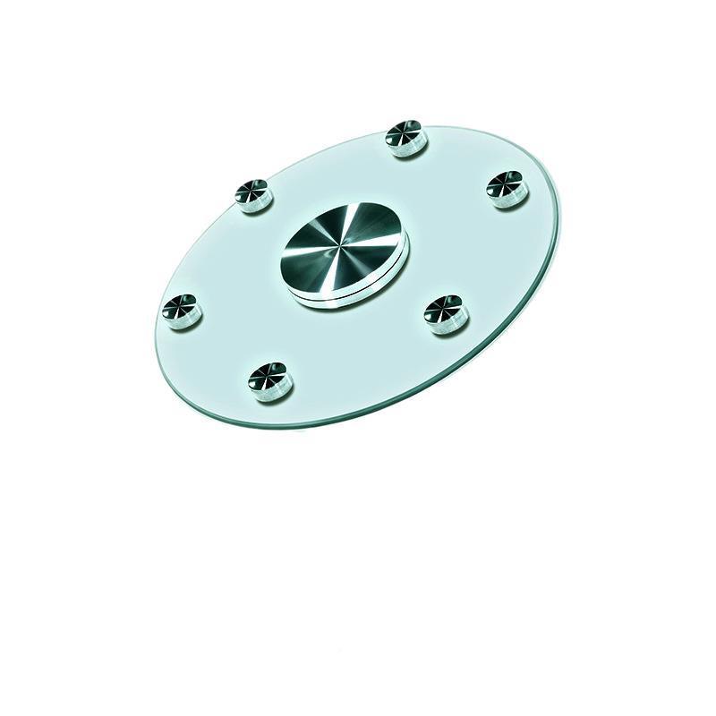 餐桌转盘化玻璃形家用酒加店旋转饭桌圆台面F758SS6H实木厚圆桌玻