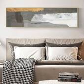 旷野奢之饰际现代轻卧室灰床头挂画黑白抽AUX象装 画酒店客厅沙发