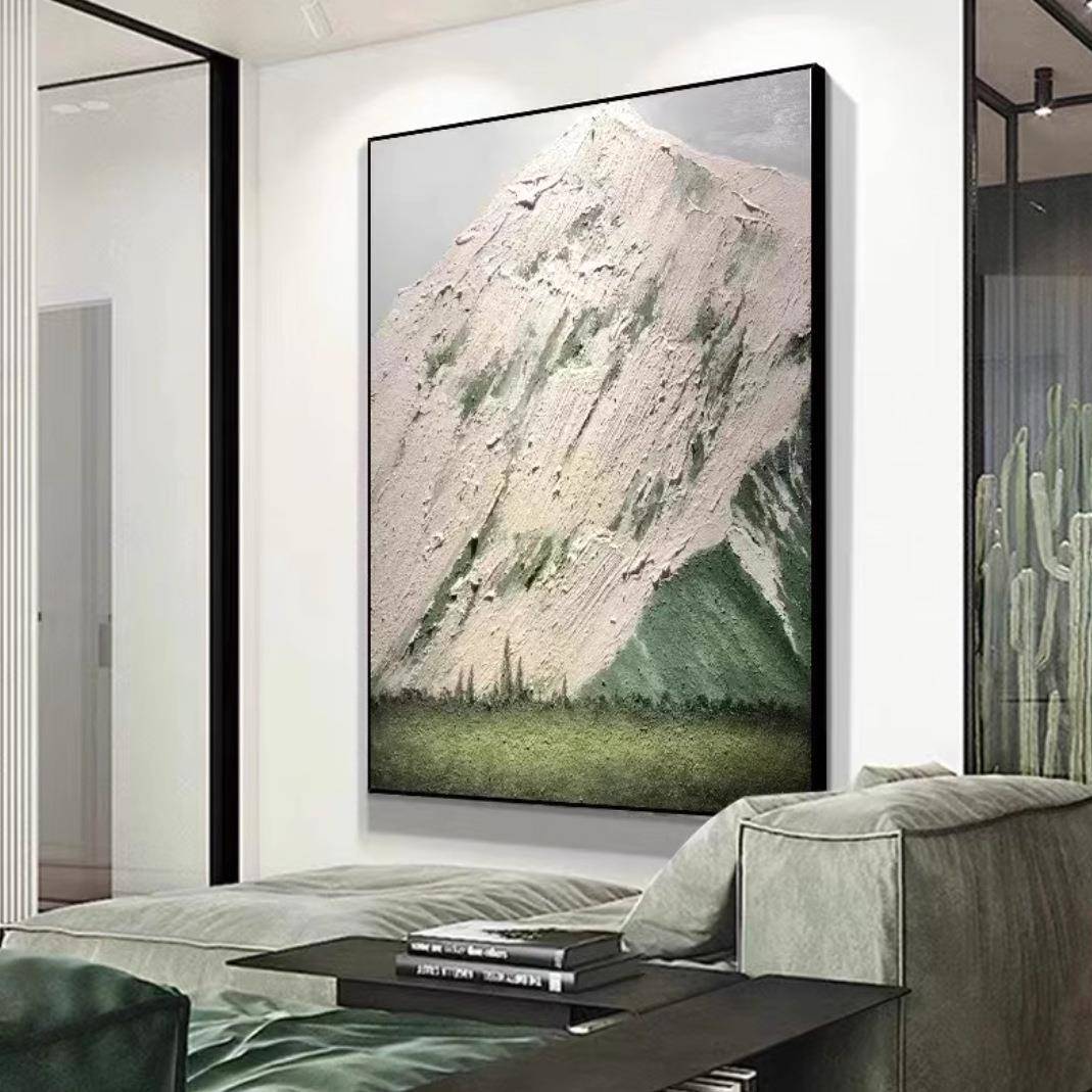 纯LHYH008绘油画装山峰雪景轻奢客厅卧手室餐厅玄关沙发店立酒体