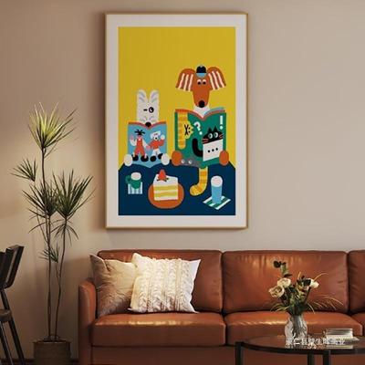 简约现代厅玄关装饰画儿童房温馨画黄客室色插卧床头壁EM-2525画