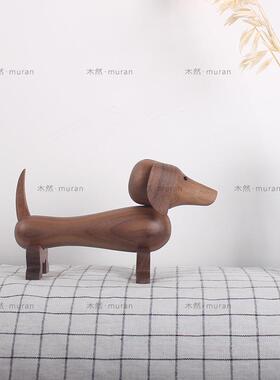 腊WA003肠狗装饰品欧式摆件创意小质家装客厅小件短木腿狗木狗制