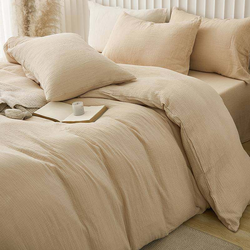 20棉25宿新款简约风全EBC棉床上四件套纯被套床单套舍三件床笠款