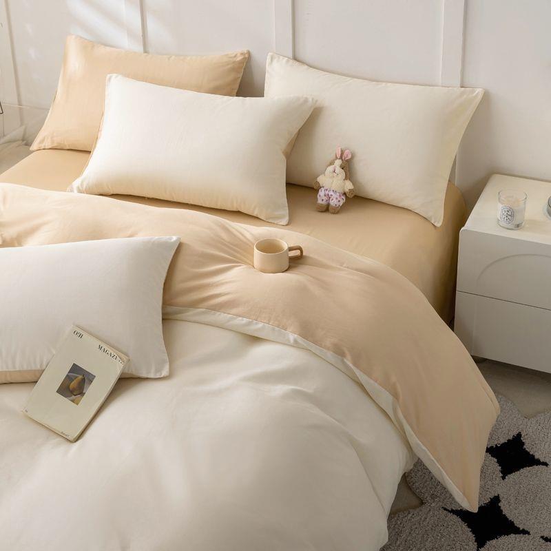 纯棉棉四件套全床上用新品100棉色床单JSX被套被纯罩三件套宿舍款