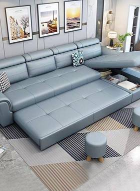 科技布发床多功能转角贵沙妃两储物可折叠沙床用发ZWA沙发客厅小