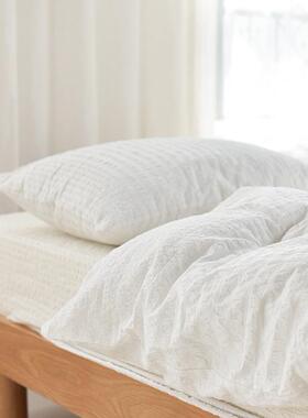 民全XVZ棉色织水套洗棉泡泡纱四件纯宿棉宿条纹床单纯色民床上用