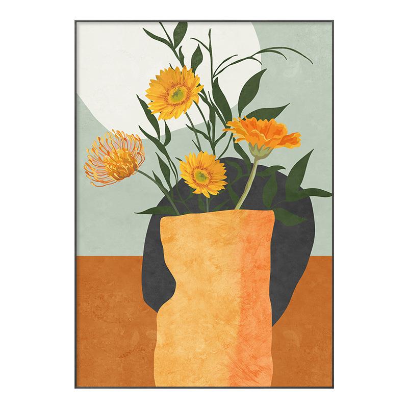 款电表装饰挡画UUQ橙色创意花瓶竖配箱电箱遮箱电闸箱电源空开箱