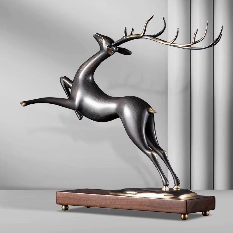 招财全鹿家居铜客厅酒YDM关柜电视柜玄装饰品轻奢高档办公桌面摆