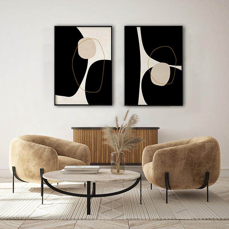 清浊VXM现代抽象客简厅装饰沙画黑白大约几何幅发落地画卧室玄关