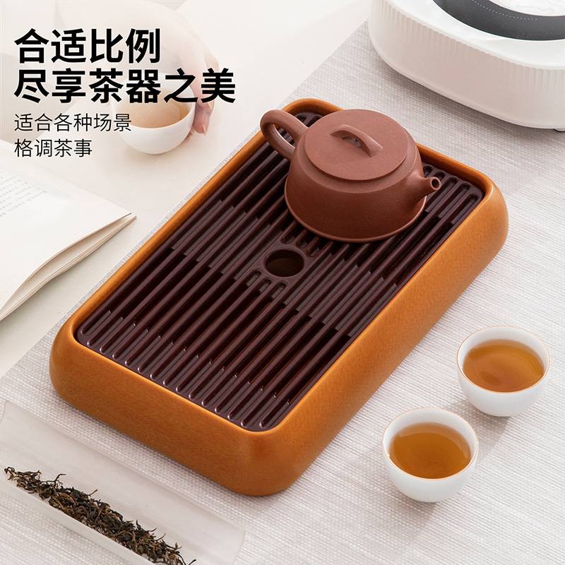 现代简约高端电木茶盘排水储水式两用茶台家用客厅阳台小型茶托盘