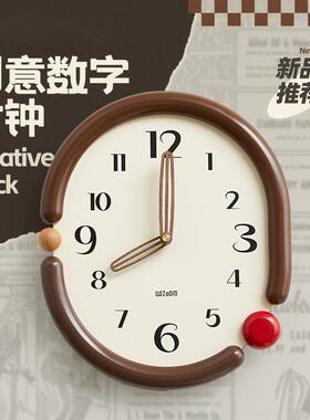 免打孔2表挂钟客厅约大简气205新款KAD创意轻钟奢时钟挂墙艺术感