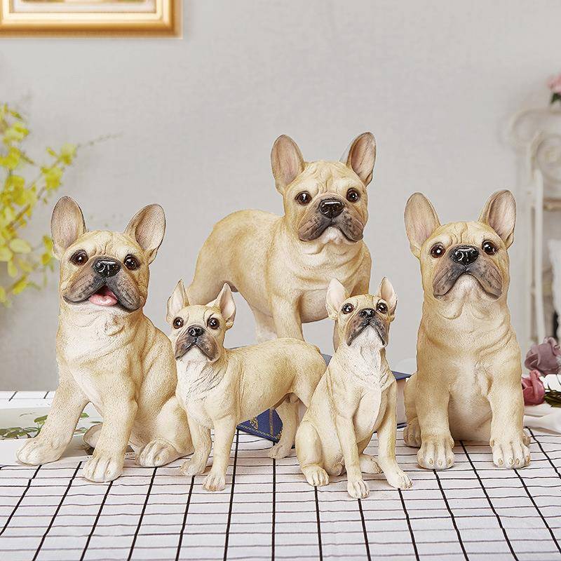 厂家法斗狗狗玩具摆设树法国脂ZFW牛犬模家居装饰仿真狗型斗摆件