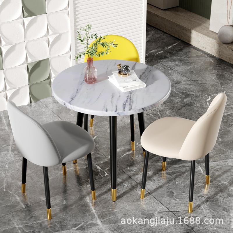 圆餐桌JYS家谈用小型饭桌轻户奢圆桌现代约洽桌椅组合圆形简接待