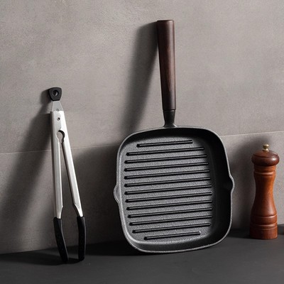 德国正品无涂层铸铁锅牛排平底锅