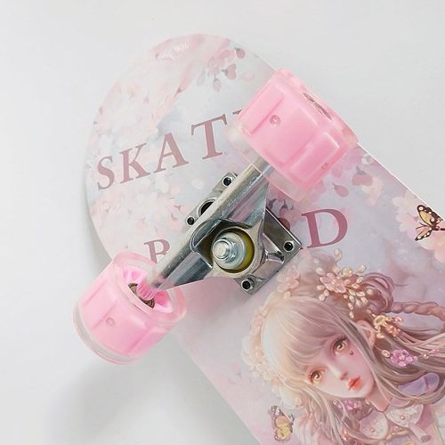 四轮滑板80cm大轮彩砂闪光轮男女生青少年儿童初学者刷街滑板车