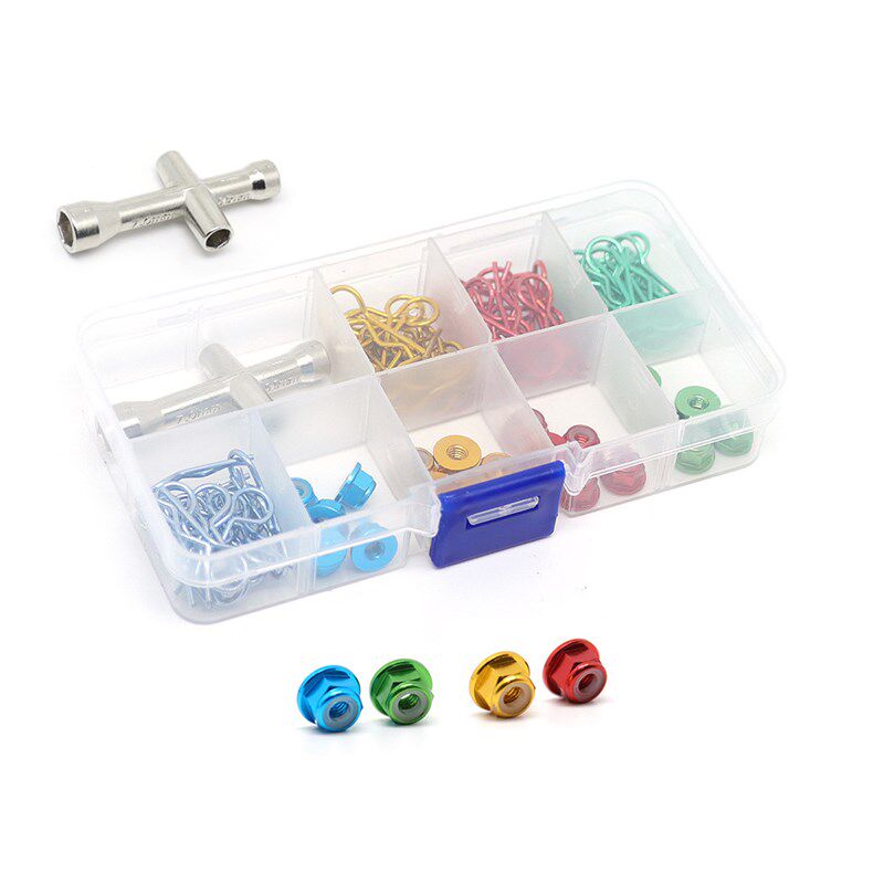 RC 模型车 彩色 R扣 M4 法兰螺母 铝合金螺母 1:10 1:12油车电车