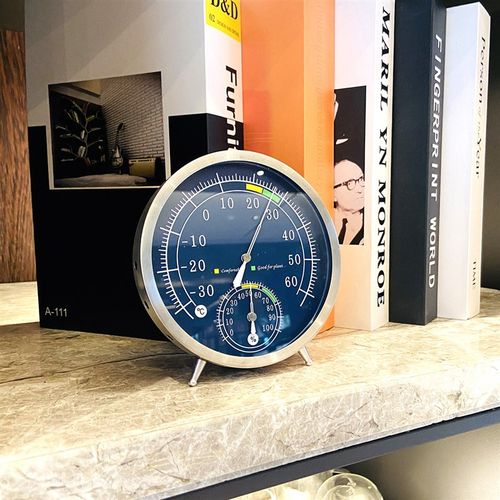 开泰不锈钢家用室内高精度指针式环境温湿度计台式壁挂式