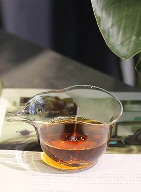 创意高硼硅耐热玻璃葫芦公道杯个性茶海纯手工灰色粉色分茶器