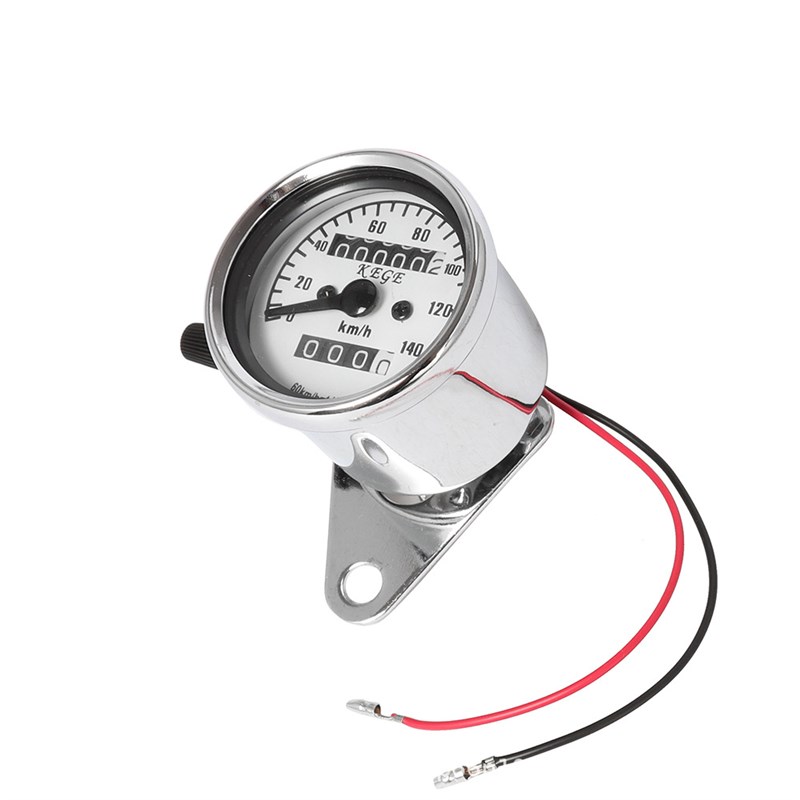 CG125全金属外壳黑色摩托车复古改装通用双计里程表仪表速度码表