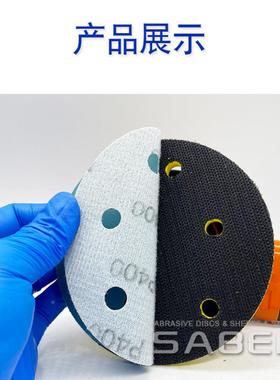 刚玉BXI膜蓝砂薄寸孔锆干磨砂纸蓝色植绒纸打磨汽车金属木材砂片