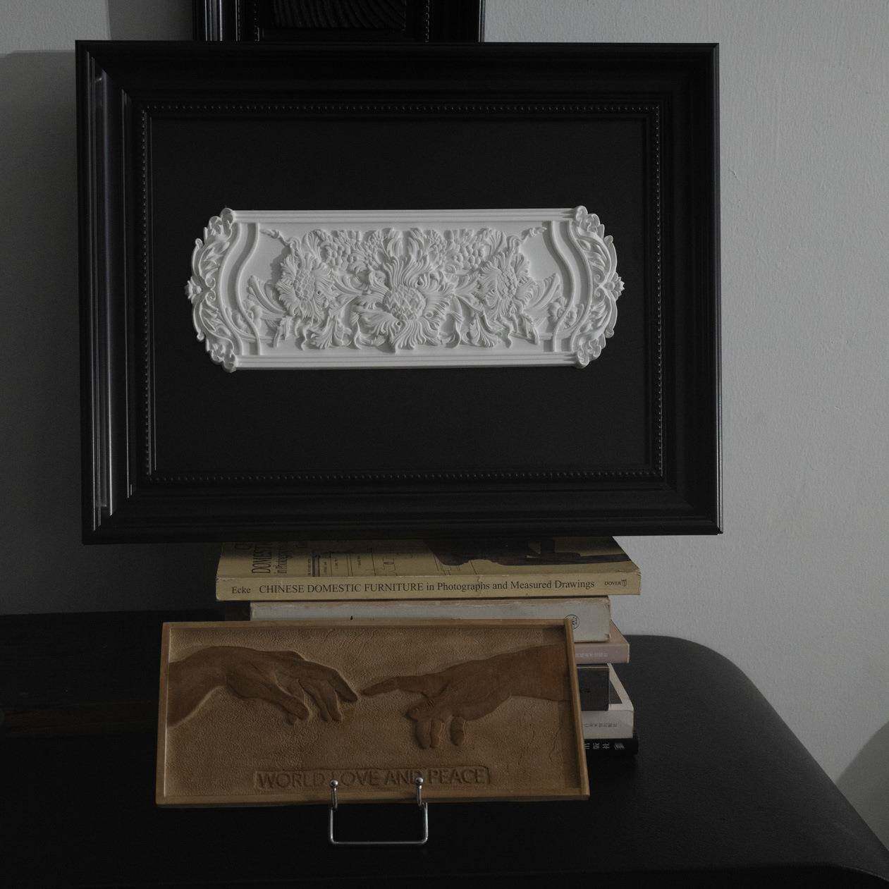 盒配HMT电箱装雕饰画古风电表箱相框浮雕塑立体遮挡盖板中电石包