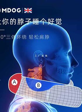 米狗型枕PFK办公室午睡形脖枕记忆旅棉度行觉靠枕睡开车飞机护
