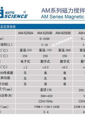 奥特赛恩斯AM-520RCVA/B6525C实验室高精度拌磁力搅器可加热搅0拌