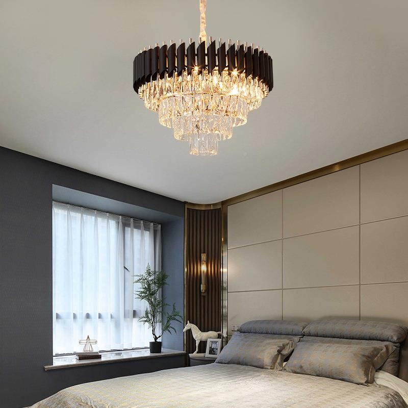 时尚8801-圆轻奢灯水晶灯形客厅圆灯E14光源吊现代简约大气卧室餐