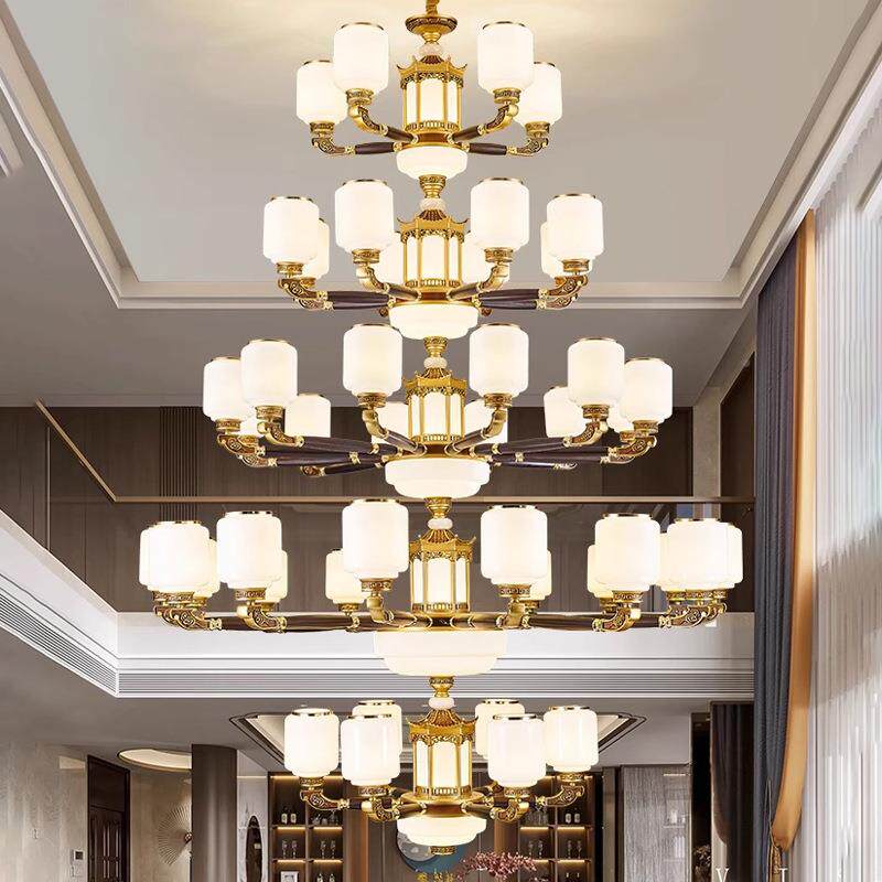 中式吊OQP茶灯客厅灯餐厅枝新大形吊灯中国风别墅厅主灯室中山灯