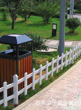 坛草坪护栏钢制栅钢栏小区公园绿化带白色花p02v塑c庭院园艺防护