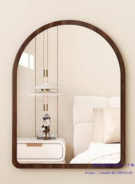 中墙古风化妆镜免打孔贴自粘复古梳HET妆镜生式间浴室挂墙壁卫挂