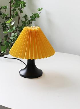 中201211古复古创木百褶台灯实室床头玄卧关意民宿工作室陈列摆件