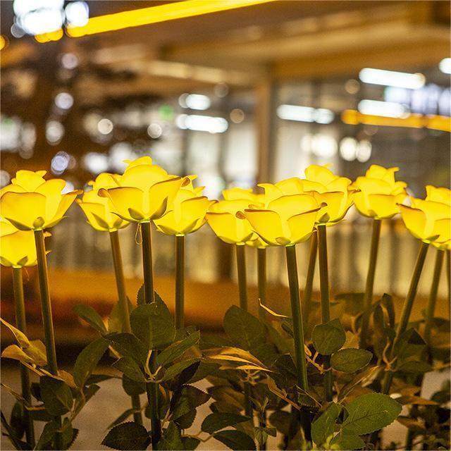 led玫瑰花灯植仿真花装饰灯花束灯诞小夜灯FPA绿圣彩灯装饰灯灯