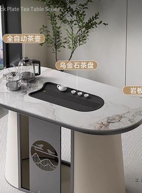 现代简约岩板合茶CJA桌小椅组轻奢阳台办公室茶茶几茶台具烧水壶