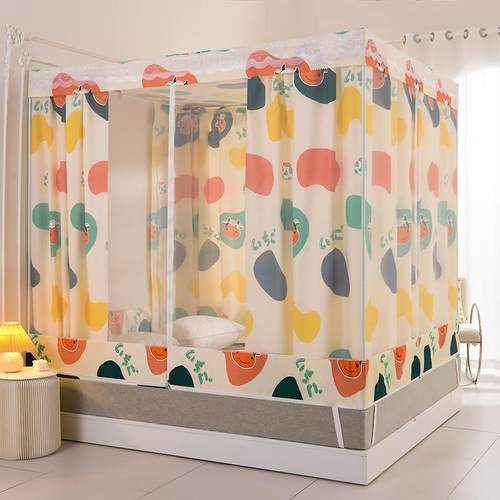 E4蚊防摔蚊帐家用卧室帘一体式防尘床幔C38n2HXaj加密全封闭防拉