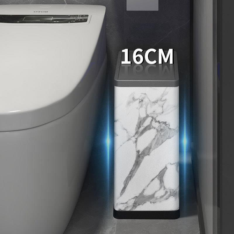 不锈钢式摇盖垃圾桶家用客厅厕所卫间夹缝HNU带代盖现生简约大号