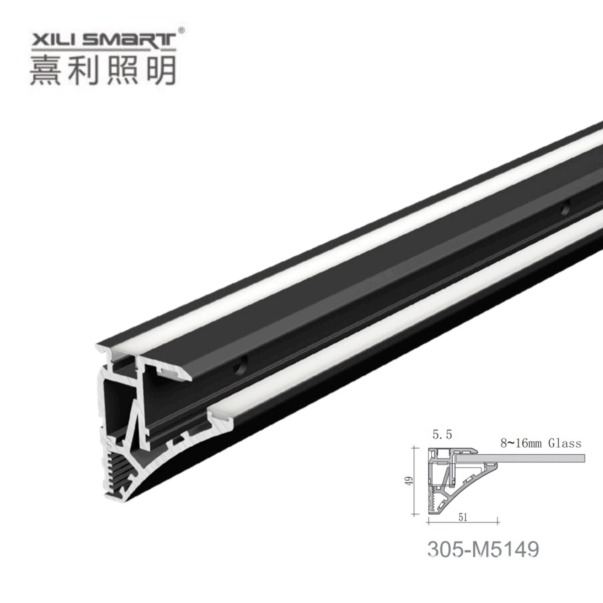 熹利照明层隔板酒架氛围灯玻璃展示柜LED铝合金发光置物架