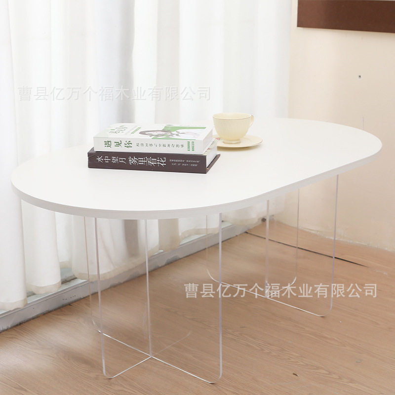 小户型极简高透亚克力悬浮茶几