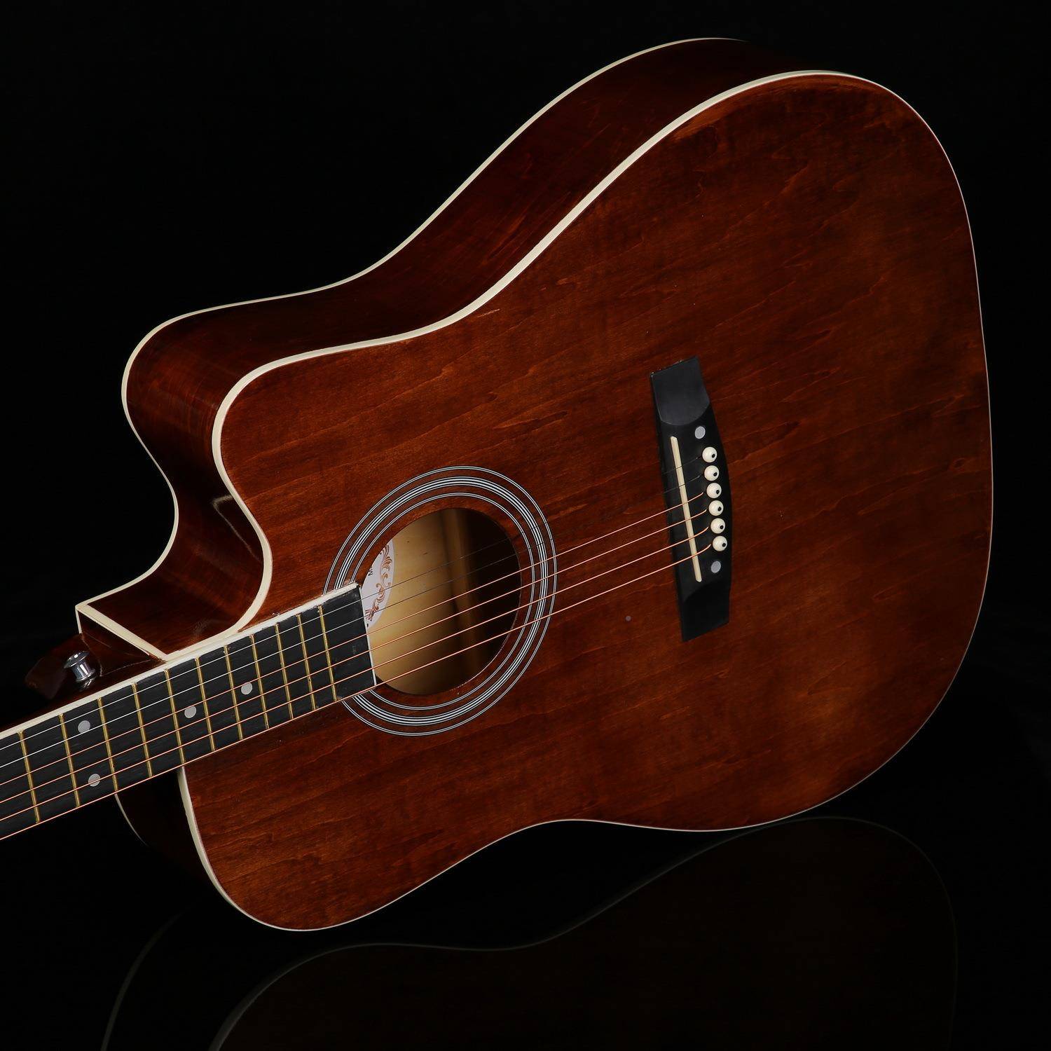 工厂现货1寸民谣木吉他镶边亮光全椴木学琴初4入门练F41C-BB习新