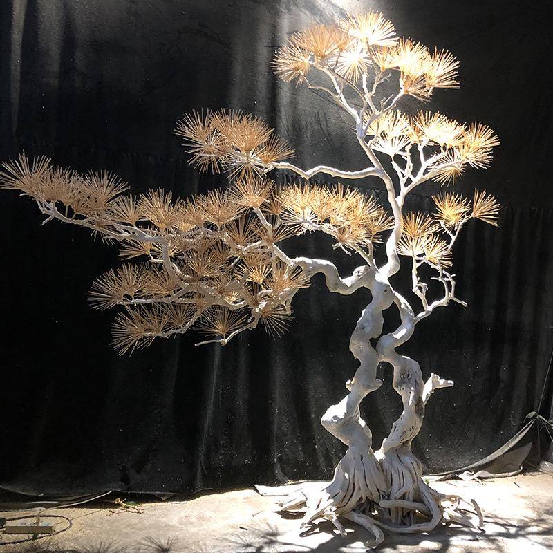 日景式观树仿客真迎松民型宿新150中式装饰摆件创意大落地仿真树