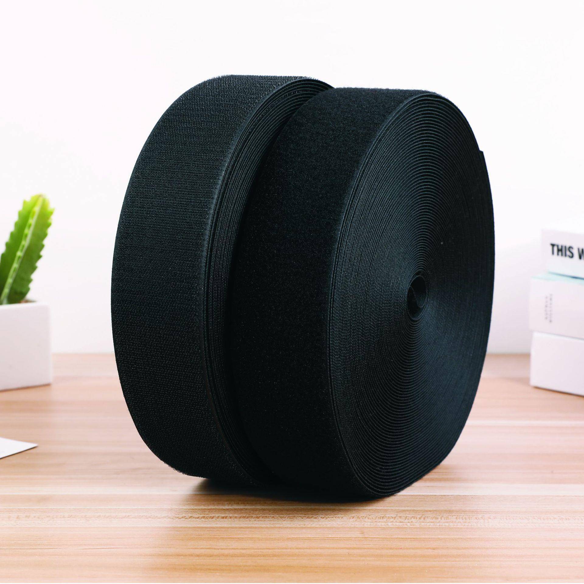 全涤魔8白术贴黑母扣纶健力粘扣带无背胶粘扣带子厂家直销