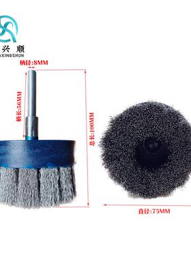 带柄不锈钢丝刷平钢QVB去毛刺除电锈打磨刷注胶抛光面刷钻丝刷